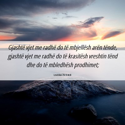 Picture 06 - Levitiku 25:3 ALB - Gjashtë vjet me radhë do të mbjellësh arën - Bible Verse Picture