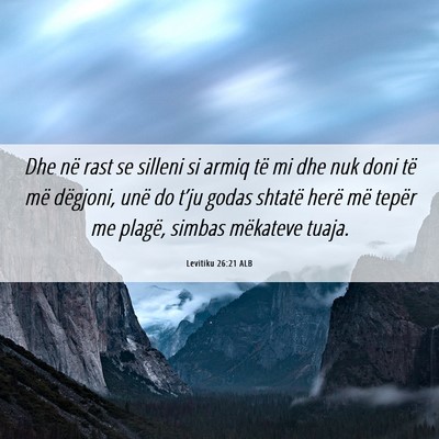 Picture 06 - Levitiku 26:21 ALB - Dhe në rast se silleni si armiq të mi dhe nuk - Bible Verse Picture