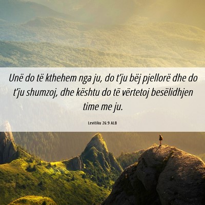 Picture 06 - Levitiku 26:9 ALB - Unë do të kthehem nga ju, do t’ju bëj - Bible Verse Picture
