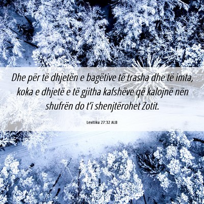 Picture 06 - Levitiku 27:32 ALB - Dhe për të dhjetën e bagëtive të trasha dhe - Bible Verse Picture