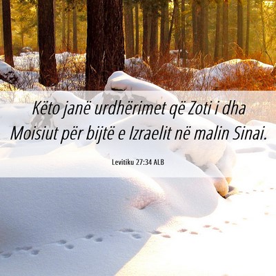 Picture 06 - Levitiku 27:34 ALB - Këto janë urdhërimet që Zoti i dha Moisiut - Bible Verse Picture