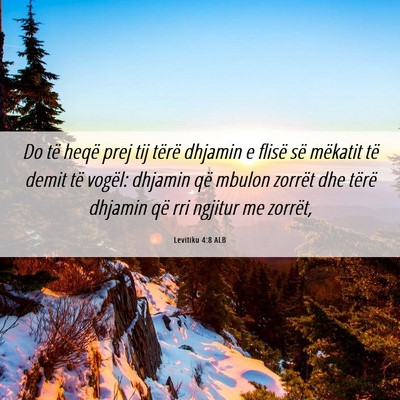 Picture 06 - Levitiku 4:8 ALB - Do të heqë prej tij tërë dhjamin e flisë së - Bible Verse Picture