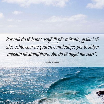 Picture 06 - Levitiku 6:30 ALB - Por nuk do të hahet asnjë fli për mëkatin, - Bible Verse Picture