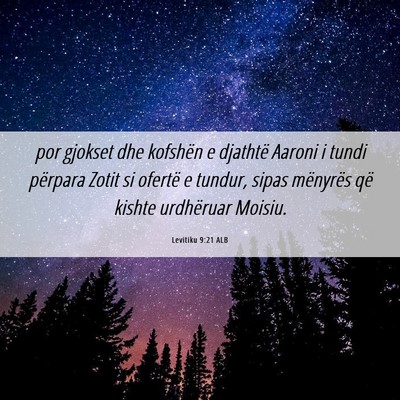 Picture 06 - Levitiku 9:21 ALB - por gjokset dhe kofshën e djathtë Aaroni i - Bible Verse Picture