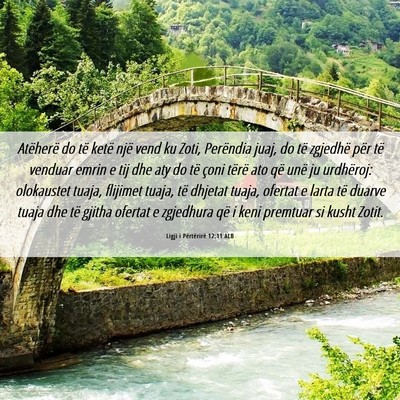 Picture 06 - Ligji i Përtërirë 12:11 ALB - Atëherë do të ketë një vend ku Zoti, - Bible Verse Picture