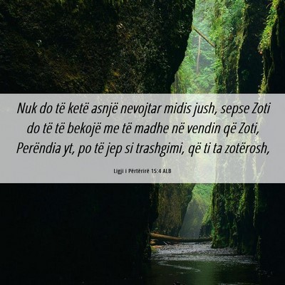 Picture 06 - Ligji i Përtërirë 15:4 ALB - Nuk do të ketë asnjë nevojtar midis jush, - Bible Verse Picture