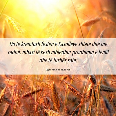 Picture 06 - Ligji i Përtërirë 16:13 ALB - Do të kremtosh festën e Kasolleve shtatë ditë - Bible Verse Picture