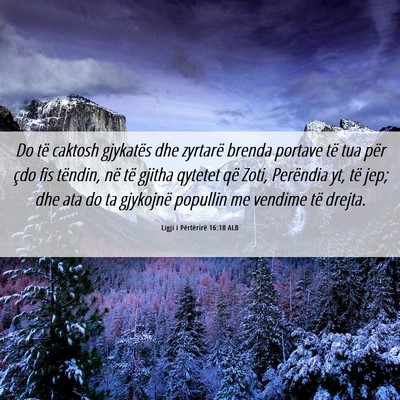 Picture 06 - Ligji i Përtërirë 16:18 ALB - Do të caktosh gjykatës dhe zyrtarë brenda - Bible Verse Picture