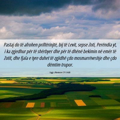Picture 06 - Ligji i Përtërirë 21:5 ALB - Pastaj do të afrohen priftërinjtë, bij të - Bible Verse Picture