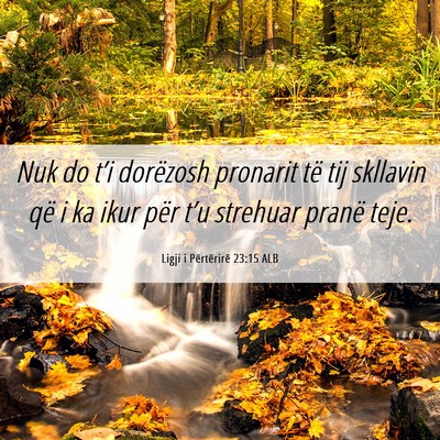 Picture 06 - Ligji i Përtërirë 23:15 ALB - Nuk do t’i dorëzosh pronarit të tij skllavin - Bible Verse Picture