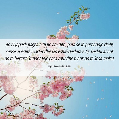 Picture 06 - Ligji i Përtërirë 24:15 ALB - do t’i japësh pagën e tij po atë ditë, para - Bible Verse Picture