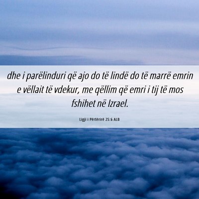Picture 06 - Ligji i Përtërirë 25:6 ALB - dhe i parëlinduri që ajo do të lindë do të - Bible Verse Picture