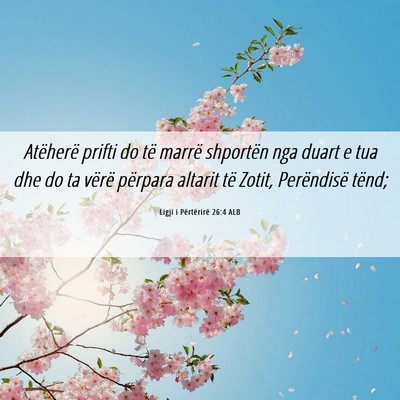 Picture 06 - Ligji i Përtërirë 26:4 ALB - Atëherë prifti do të marrë shportën nga - Bible Verse Picture
