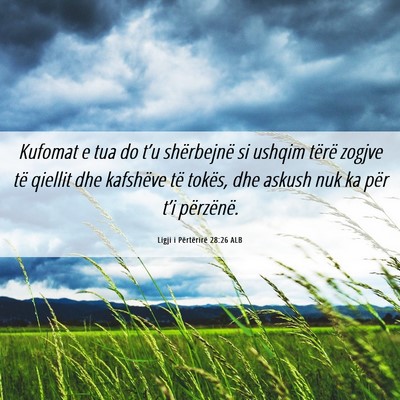 Picture 06 - Ligji i Përtërirë 28:26 ALB - Kufomat e tua do t’u shërbejnë si ushqim - Bible Verse Picture