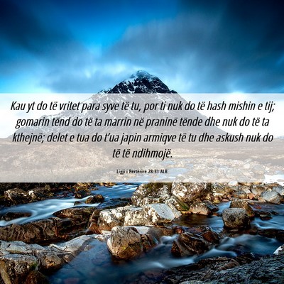 Picture 06 - Ligji i Përtërirë 28:31 ALB - Kau yt do të vritet para syve të tu, por ti nuk - Bible Verse Picture
