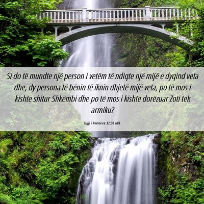Picture 06 - Ligji i Përtërirë 32:30 ALB - Si do të mundte një person i vetëm të ndiqte - Bible Verse Picture