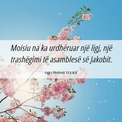 Picture 06 - Ligji i Përtërirë 33:4 ALB - Moisiu na ka urdhëruar një ligj, një - Bible Verse Picture