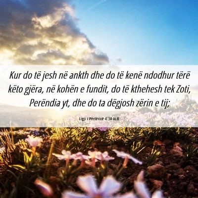 Picture 06 - Ligji i Përtërirë 4:30 ALB - Kur do të jesh në ankth dhe do të kenë - Bible Verse Picture