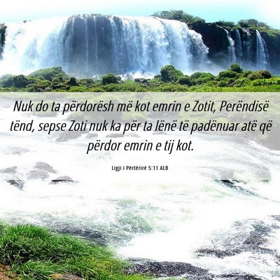 Picture 06 - Ligji i Përtërirë 5:11 ALB - Nuk do ta përdorësh më kot emrin e Zotit, - Bible Verse Picture
