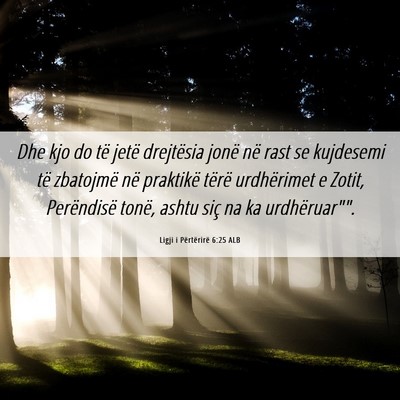 Picture 06 - Ligji i Përtërirë 6:25 ALB - Dhe kjo do të jetë drejtësia jonë në rast se - Bible Verse Picture