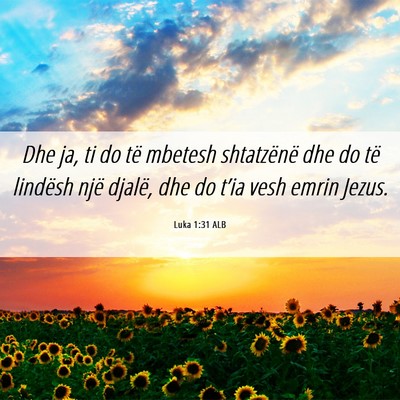 Picture 06 - Luka 1:31 ALB - Dhe ja, ti do të mbetesh shtatzënë dhe do të - Bible Verse Picture