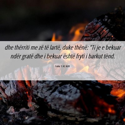 Picture 06 - Luka 1:42 ALB - dhe thërriti me zë të lartë, duke thënë: - Bible Verse Picture