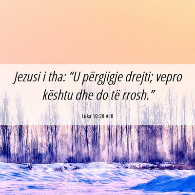Picture 06 - Luka 10:28 ALB - Jezusi i tha: “U përgjigje drejti; vepro - Bible Verse Picture