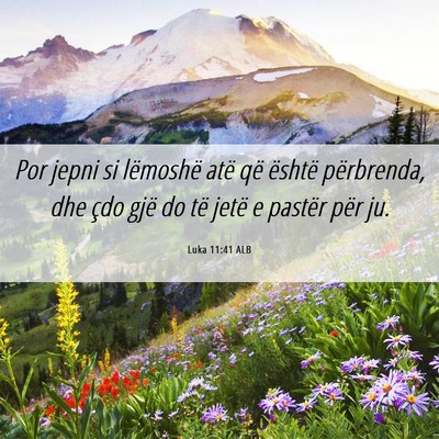 Picture 06 - Luka 11:41 ALB - Por jepni si lëmoshë atë që është - Bible Verse Picture