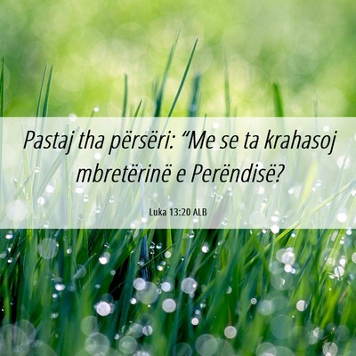 Picture 06 - Luka 13:20 ALB - Pastaj tha përsëri: “Me se ta krahasoj - Bible Verse Picture