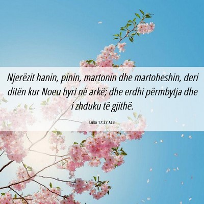 Picture 06 - Luka 17:27 ALB - Njerëzit hanin, pinin, martonin dhe martoheshin, - Bible Verse Picture