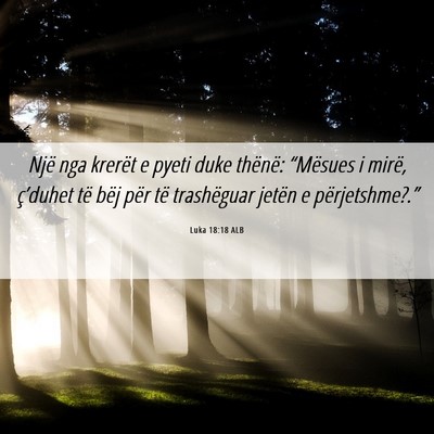 Picture 06 - Luka 18:18 ALB - Një nga krerët e pyeti duke thënë: “Mësues - Bible Verse Picture