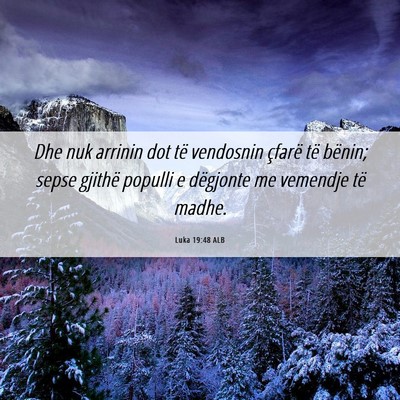 Picture 06 - Luka 19:48 ALB - Dhe nuk arrinin dot të vendosnin çfarë të - Bible Verse Picture