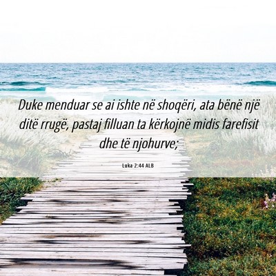 Picture 06 - Luka 2:44 ALB - Duke menduar se ai ishte në shoqëri, ata bënë - Bible Verse Picture