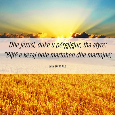 Picture 06 - Luka 20:34 ALB - Dhe Jezusi, duke u përgjigjur, tha atyre: - Bible Verse Picture
