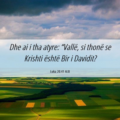 Picture 06 - Luka 20:41 ALB - Dhe ai i tha atyre: “Vallë, si thonë se - Bible Verse Picture