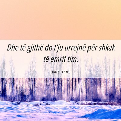 Picture 06 - Luka 21:17 ALB - Dhe të gjithë do t’ju urrejnë për shkak të - Bible Verse Picture
