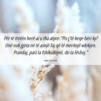 Picture 06 - Luka 23:22 ALB - Për të tretën herë ai u tha atyre: “Po - Bible Verse Picture