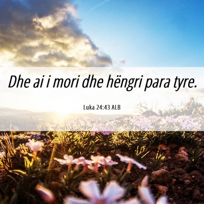 Picture 06 - Luka 24:43 ALB - Dhe ai i mori dhe hëngri para - Bible Verse Picture