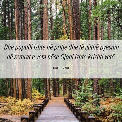 Picture 06 - Luka 3:15 ALB - Dhe populli ishte në pritje dhe të gjithë - Bible Verse Picture