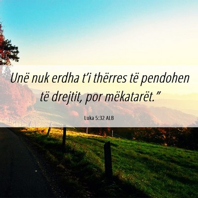 Picture 06 - Luka 5:32 ALB - Unë nuk erdha t’i thërres të pendohen të - Bible Verse Picture