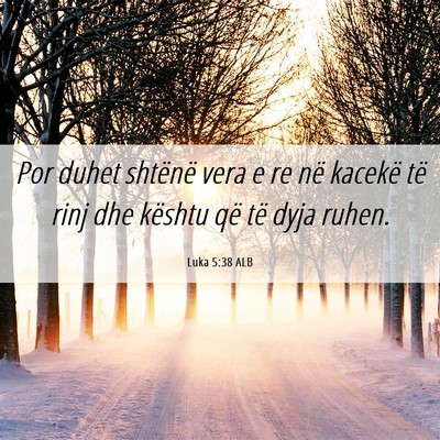 Picture 06 - Luka 5:38 ALB - Por duhet shtënë vera e re në kacekë të rinj - Bible Verse Picture