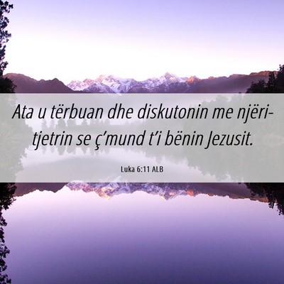 Picture 06 - Luka 6:11 ALB - Ata u tërbuan dhe diskutonin me njëri-tjetrin - Bible Verse Picture