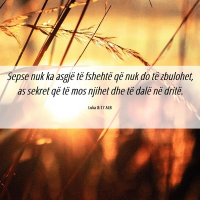 Picture 06 - Luka 8:17 ALB - Sepse nuk ka asgjë të fshehtë që nuk do të - Bible Verse Picture