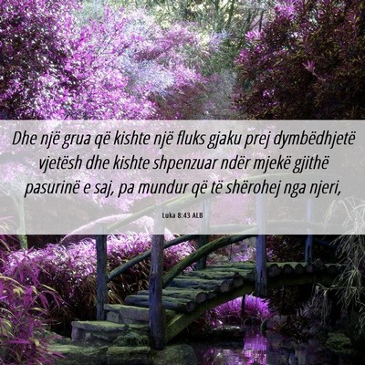 Picture 06 - Luka 8:43 ALB - Dhe një grua që kishte një fluks gjaku prej - Bible Verse Picture