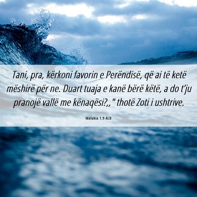 Picture 06 - Malakia 1:9 ALB - Tani, pra, kërkoni favorin e Perëndisë, që ai - Bible Verse Picture