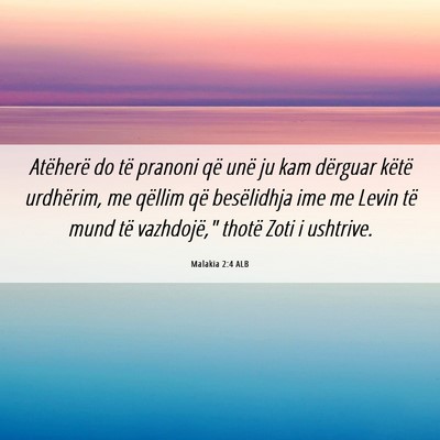 Picture 06 - Malakia 2:4 ALB - Atëherë do të pranoni që unë ju kam dërguar - Bible Verse Picture
