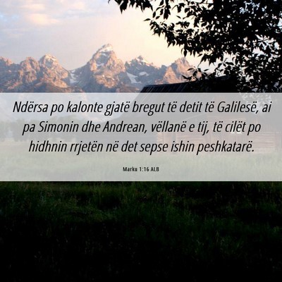 Picture 06 - Marku 1:16 ALB - Ndërsa po kalonte gjatë bregut të detit të - Bible Verse Picture