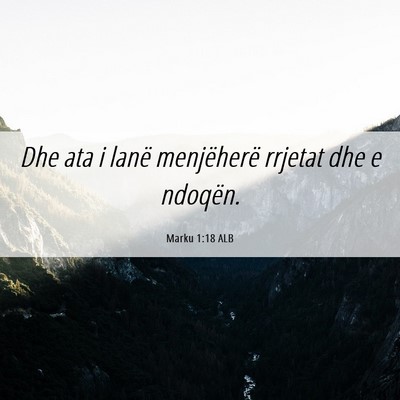 Picture 06 - Marku 1:18 ALB - Dhe ata i lanë menjëherë rrjetat dhe e - Bible Verse Picture