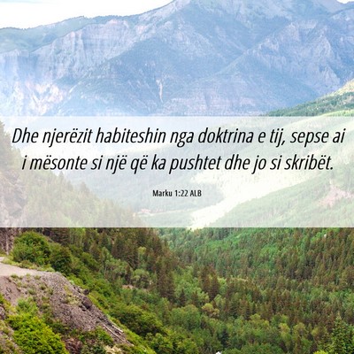 Picture 06 - Marku 1:22 ALB - Dhe njerëzit habiteshin nga doktrina e tij, - Bible Verse Picture