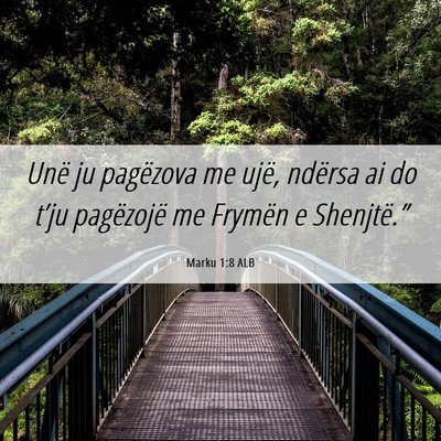 Picture 06 - Marku 1:8 ALB - Unë ju pagëzova me ujë, ndërsa ai do t’ju - Bible Verse Picture